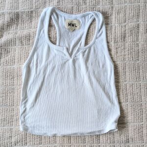 Madewell White Ribbed Tank Top